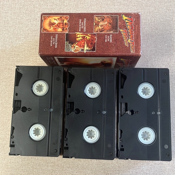 Indiana Jones Trilogy Box Set (VHS, 1989) Raiders of the Lost Ark Temple Doom - Picture 8 of 9
